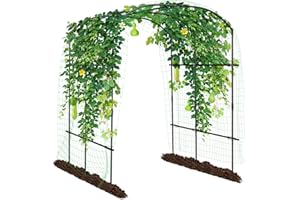 SUNYRISY Garden Arch Trellis, Metal Core Trellis for Climbing Plants Outdoor, 87" x 71" x 75" Tall Archway Tunnel Plant Support for Vine Cucumber Tomato Grape Vegetables Climbing Plants
