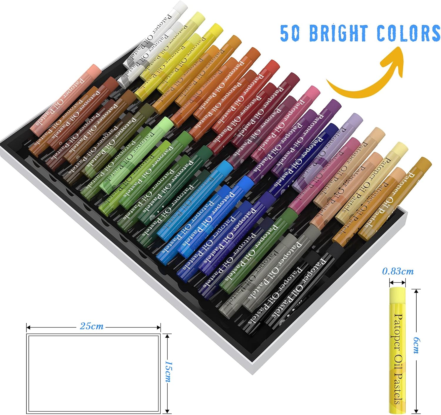 Soft Oil Pastels Set, Artist Drawing Pastel Painting Art Crayons Sticks Round Crayons Sticks Non Toxic Art Supplies for Kid Adults Student Beginner Colouring 50 Colors : Office Products