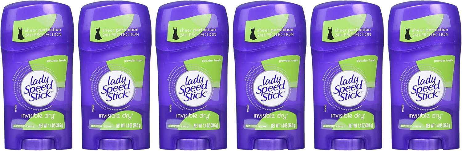 Lady Speed Stick Deodorant 1.4oz Powder Fresh Invisible Dry (6 Pack), 39.6 g (Pack of 6) - Image 4