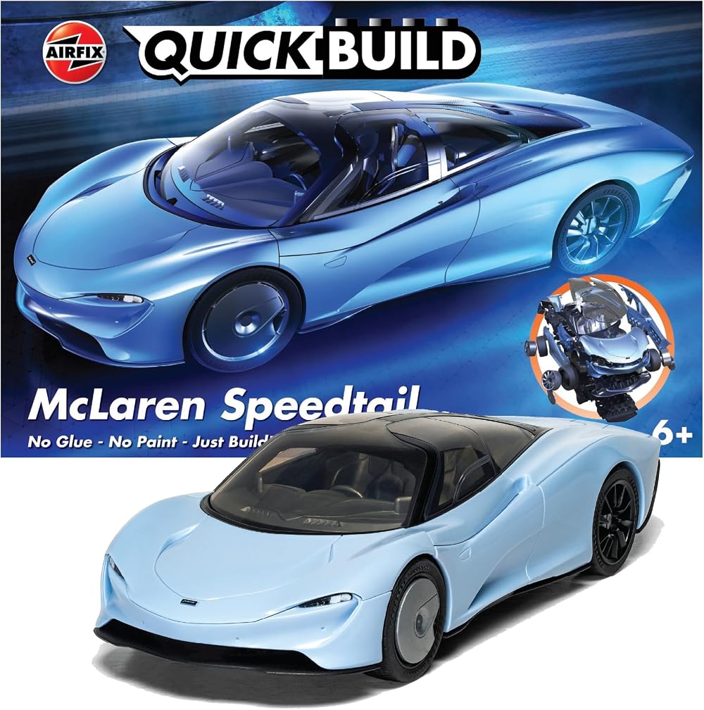 Airfix McLaren Speedtail Blue Car Kit No Glue 6+