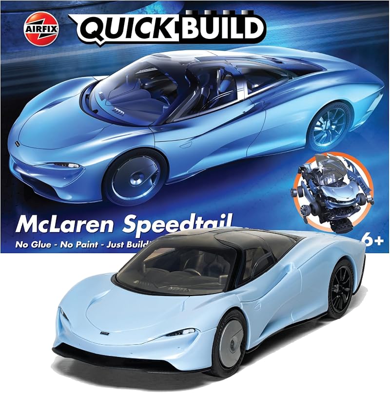 Airfix McLaren Speedtail Blue Car Kit No Glue 6+