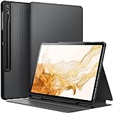 JETech Folio Case for Samsung Galaxy Tab S8 Plus/S7 FE/S7 Plus 12.4", Black | For 2022/2021/2020 Model, Multi-Angle Stand Cover, S Pen Holder, Slim Protective Cover, Auto Wake/Sleep