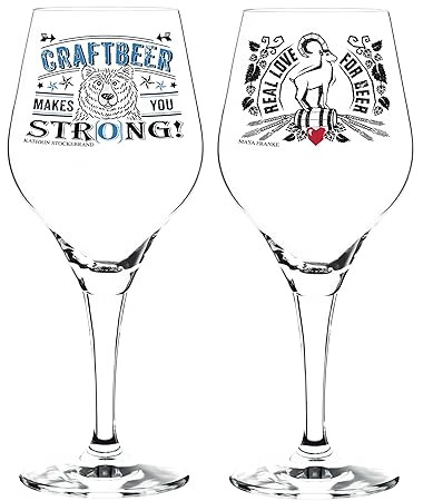 RITZENHOFF Craft Beer Design Bierglas 2er Set mit je 5 Bierdeckeln | 3370003 Franke und 3370008 Stockebrand | Kollektion Früh