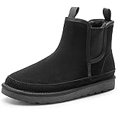 Bruno Marc Men
s Winter Snow Boots FuzzyGo Rugged Suede Leather Cold Weather Warm Chelsea Outdoor Boots