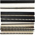 Chanzon Pin Header Strip for Arduino Gpio 40 pin x 20pcs Female/Male pins Straight Single Row Square pins Assortment Kit Gold Plated Pitch 2.54mm 0.1 inch Breakaway Used for PCB Connector Machine