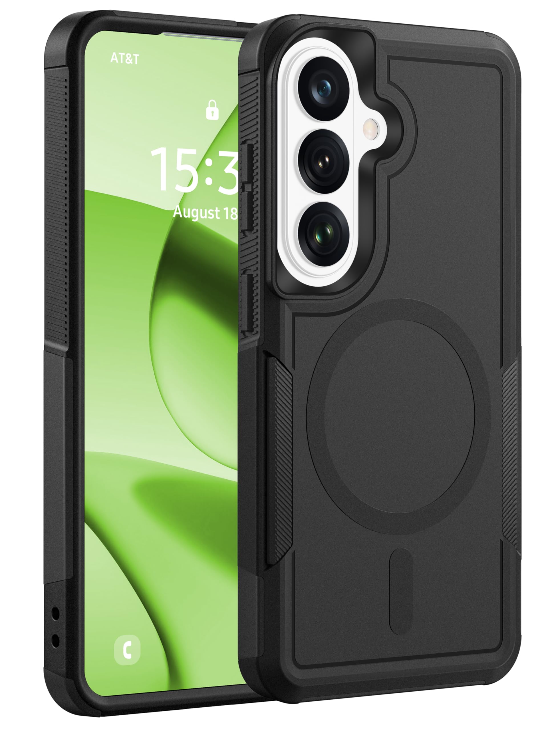 MZHGXKI Magnetic for Samsung Galaxy S26 Case Heavy Duty Protection, Military-Grade Dual-Layer Shockproof S26 Phone Case [Fit for MagSafe] Anti-Fingerprint Matte Finish Galaxy S 26 Case 6.3", Black