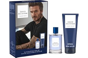 David Beckham Classic Blue Giftset 1.6 fl oz EDT + 6.7 fl oz Shower Gel, Notes of Pineapple, Apple Sage, and and Cashmere Wood, Men's Fragrance, Long Lasting, Everyday Fragrance