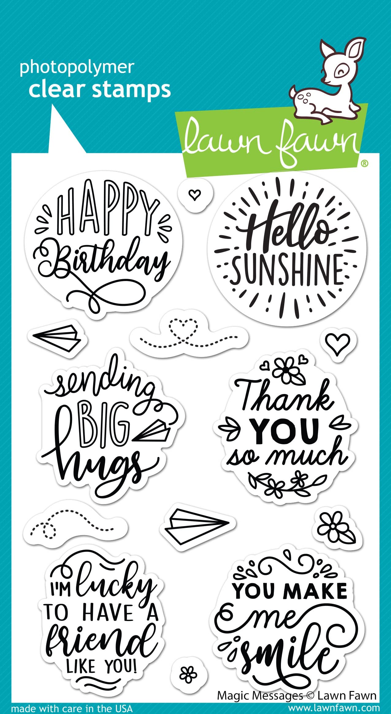 Lawn Fawn Clear Stamps 4'X6' - Magic Messages