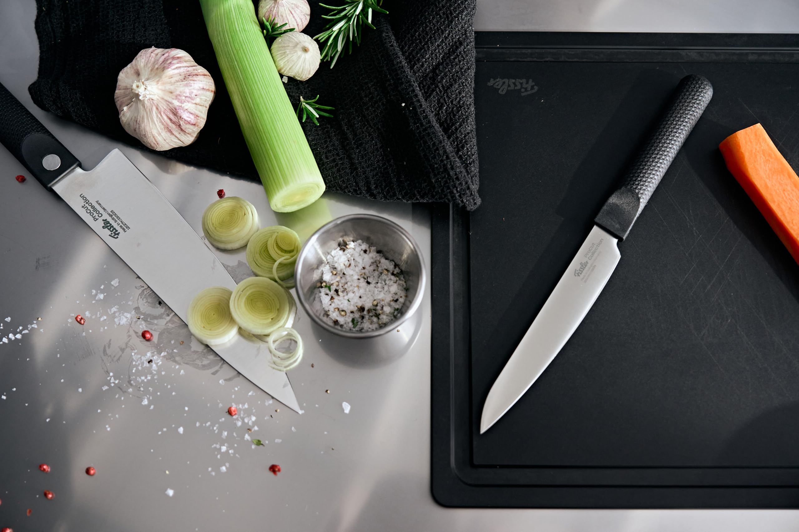 Fissler Procut/Premium Messer-Set 3-teilig (1 Fleischmesser 18 cm, 1 Gemüsemesser 9 cm, 1 Kochmesser 20 cm) handgeschliffene Edelstahlklinge, Made in Germany, sehr leicht, ergonomisch 6