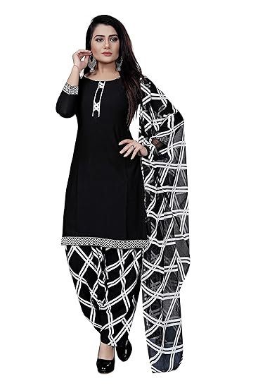 Womens Crepe Printed Salwer Suit (rudra Colors_Free Size)