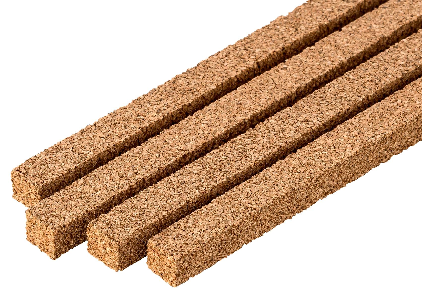 Cork Expansion Gap Strips | For Parquet Floor | Resilient Cork Strips for Modelling | Substructure for Miniature Railroad | Natural cork from Portugal – 900 x 10 x 10 mm | 10 pieces