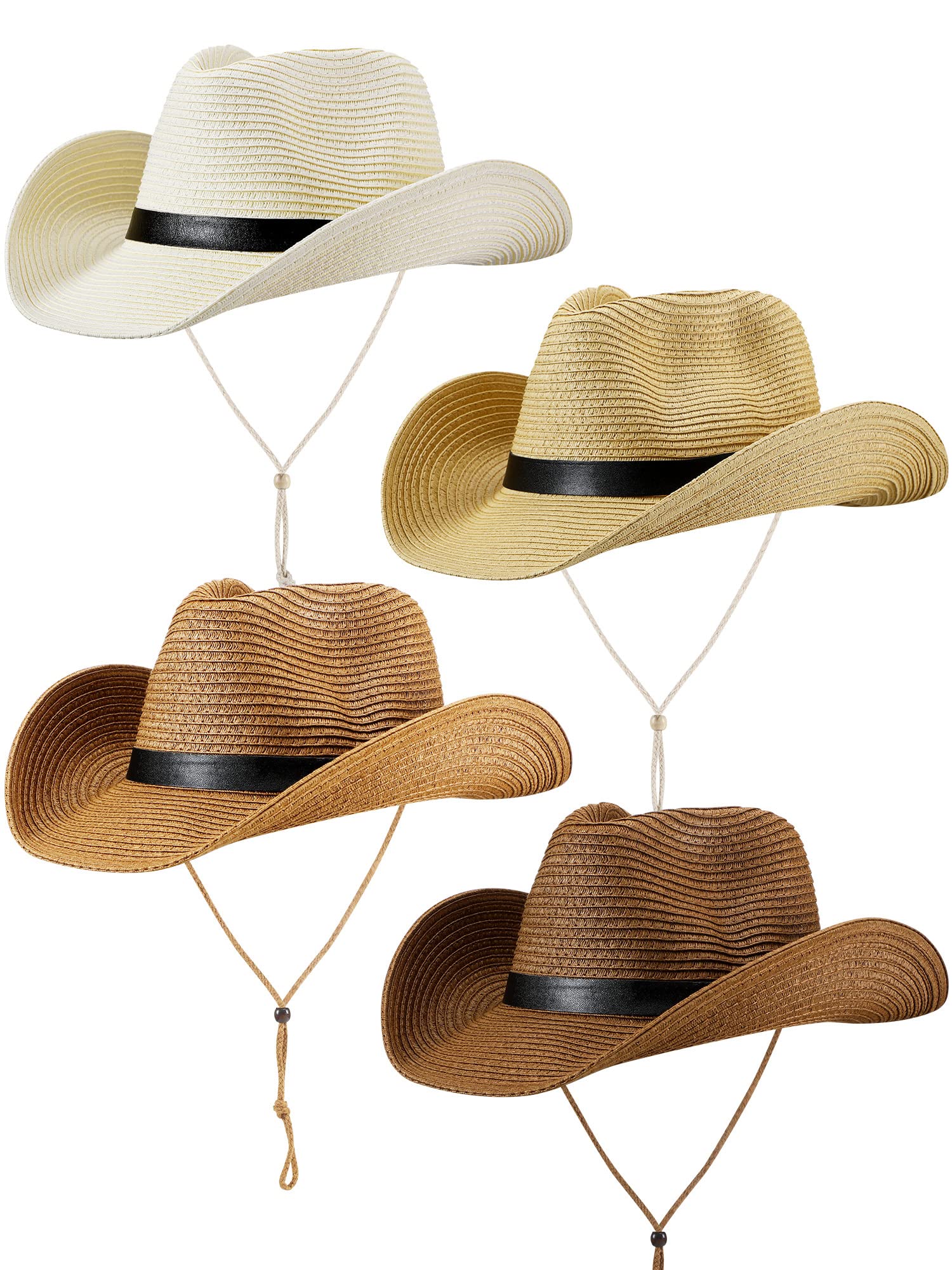 Mua 4 Pcs Western Straw Cowboy Hats for Adult Women Men Cowboys Hats