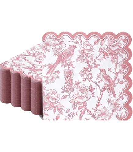 Caspari Romantic Toile - Tovaglioli per ospiti, confezione da 15, colore: oro