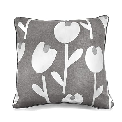 Lennox In Grey 43x43cm 17x17 100 Cotton Filled Cushion Fusion