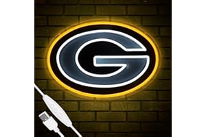 YUNYEENEEN Football Team Neon Sign, Cool Light Up Dimmable Football Team Logo Hanging Led Neon Sign for Wall Decor, Man Cave, Garage, Party, Bar, Game Room Deco, Birthday Gift for Football Fans