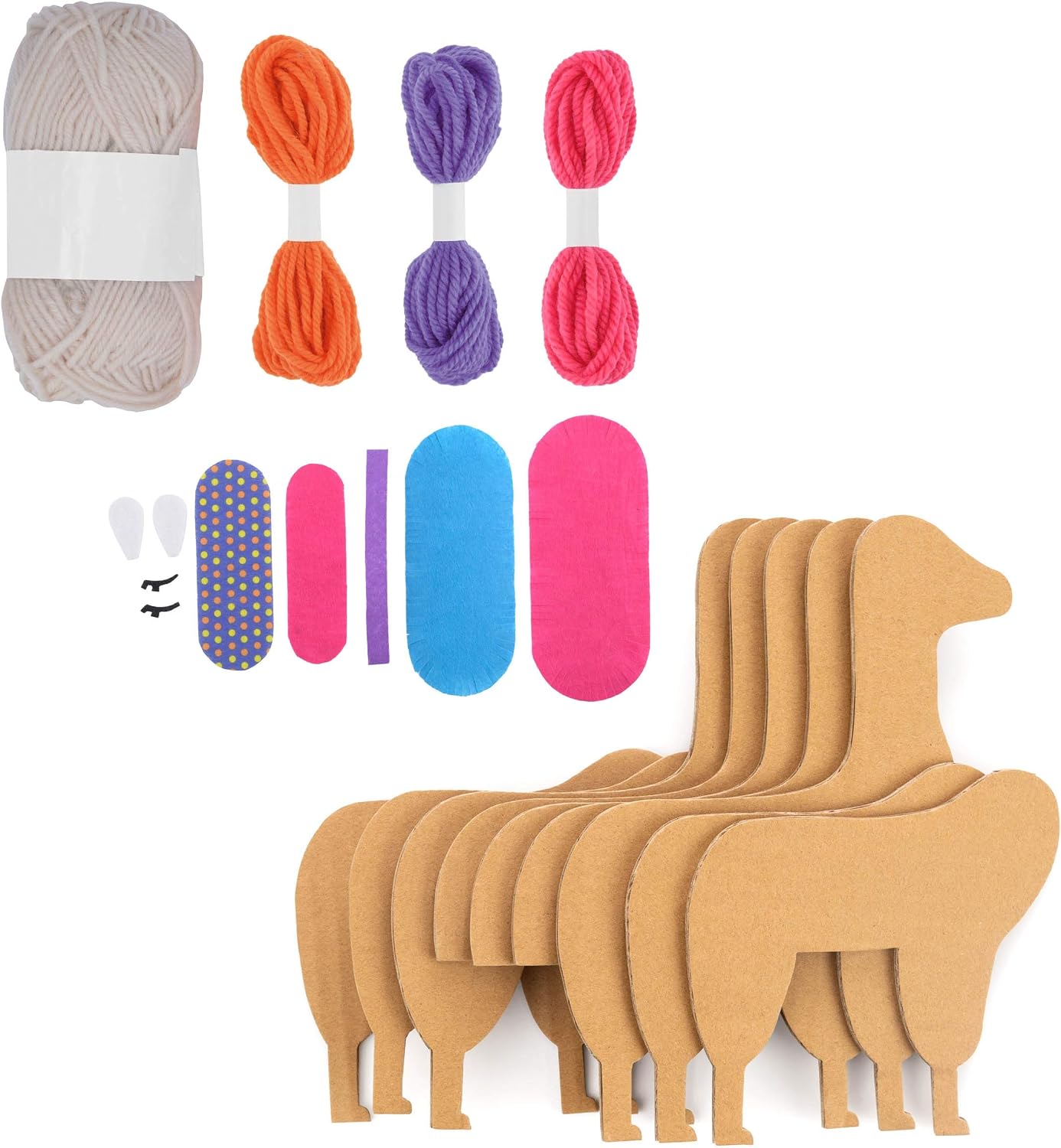 Made It! Yarn Animal Craft Kits for Kids Yarn Llama, Multicolor - Image 4