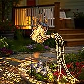 Solar Lights Outdoor Decor, Perfect Gardening Gift for Mom Women Grandma, Thoughtful Birthday Present, Hanging Lanterns Watering Can Lights for Garden, Yard, Porch, Patio Backyard Decoration