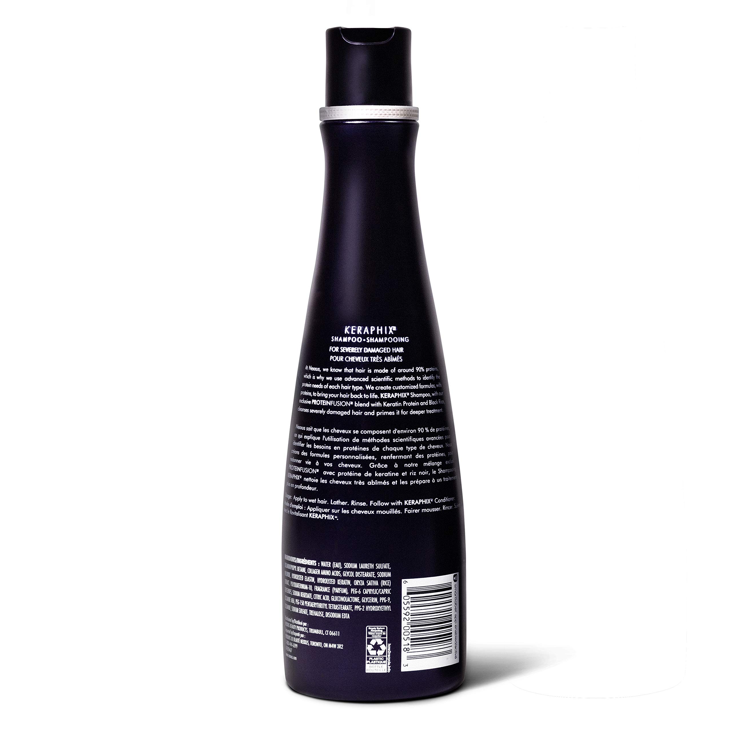 Nexxus Keraphix Shampoo for Damaged Hair Keraphix with ProteinFusion Silicone-Free with Keratin Protein and Black Rice 13.5 oz