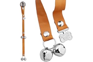 PoochieBells Lux Leather USA Handcrafted Dog Doorbell, Trusted by Pros & Pet Owners for 15+ Yrs, Quick & Easy Potty/Housetraining Puppy Training Bells, Beautifully Made, Easy to Hear, Train in Days