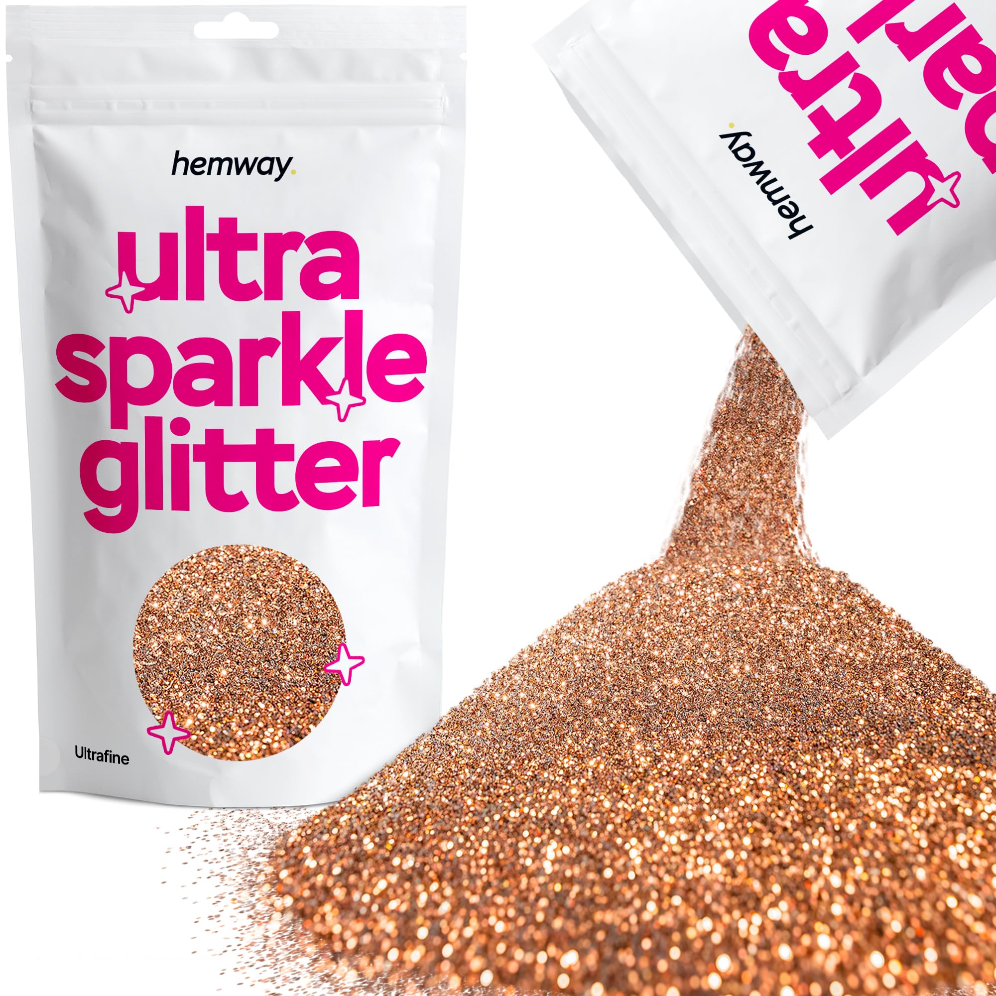 Hemway Ultra Sparkle Glitter Bronze Brown 100g Ultrafine | Glitter for Arts & Craft, Makeup, Nail Art, Crafting, Card Making, Sparkle Decoration