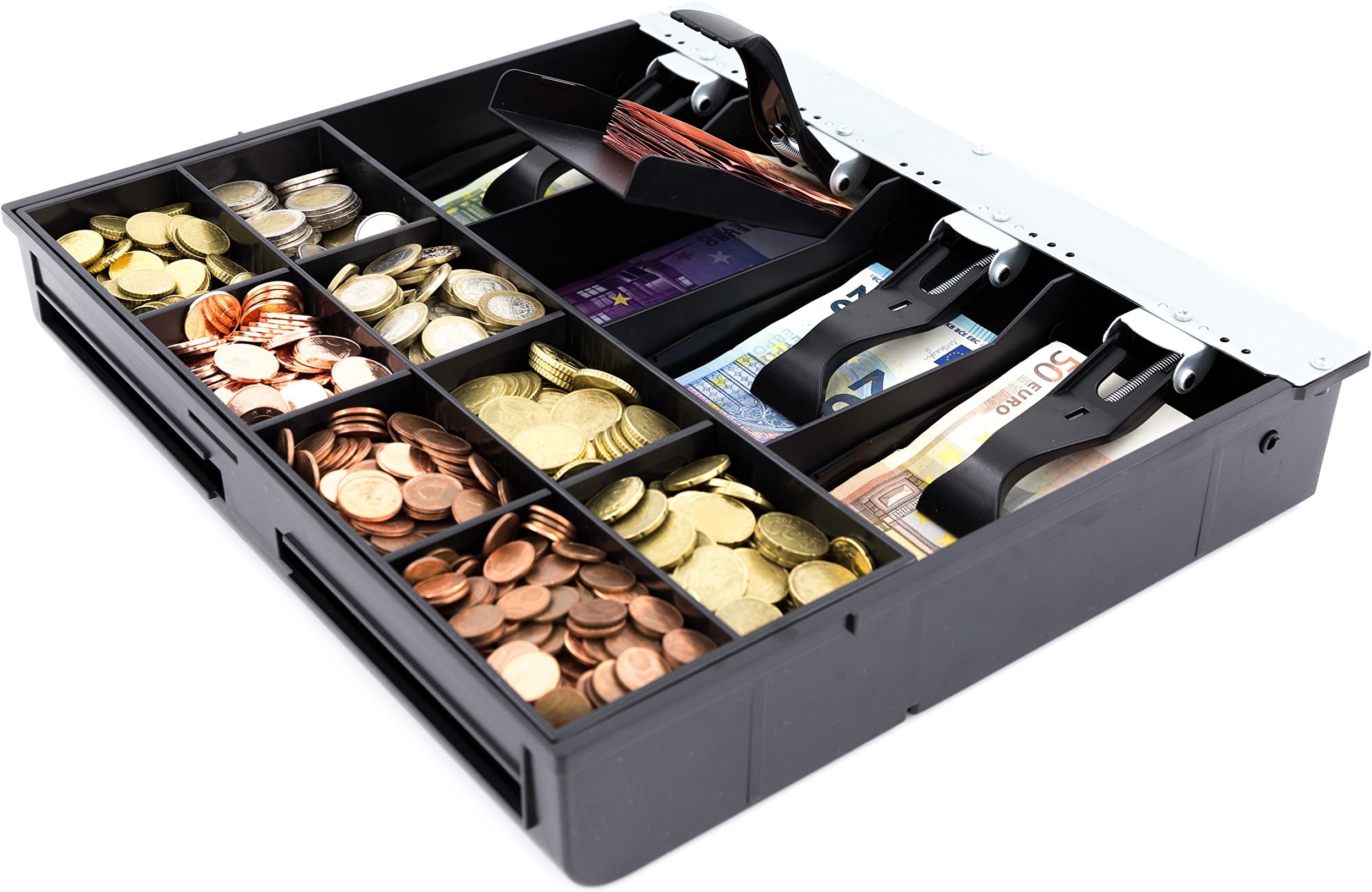 acropaq bsit410 – 41 cm, 8 compatiments Currency 8 Removable Compartments Coins, Coins, 32x36x6 cm Insert for Drawers, Black