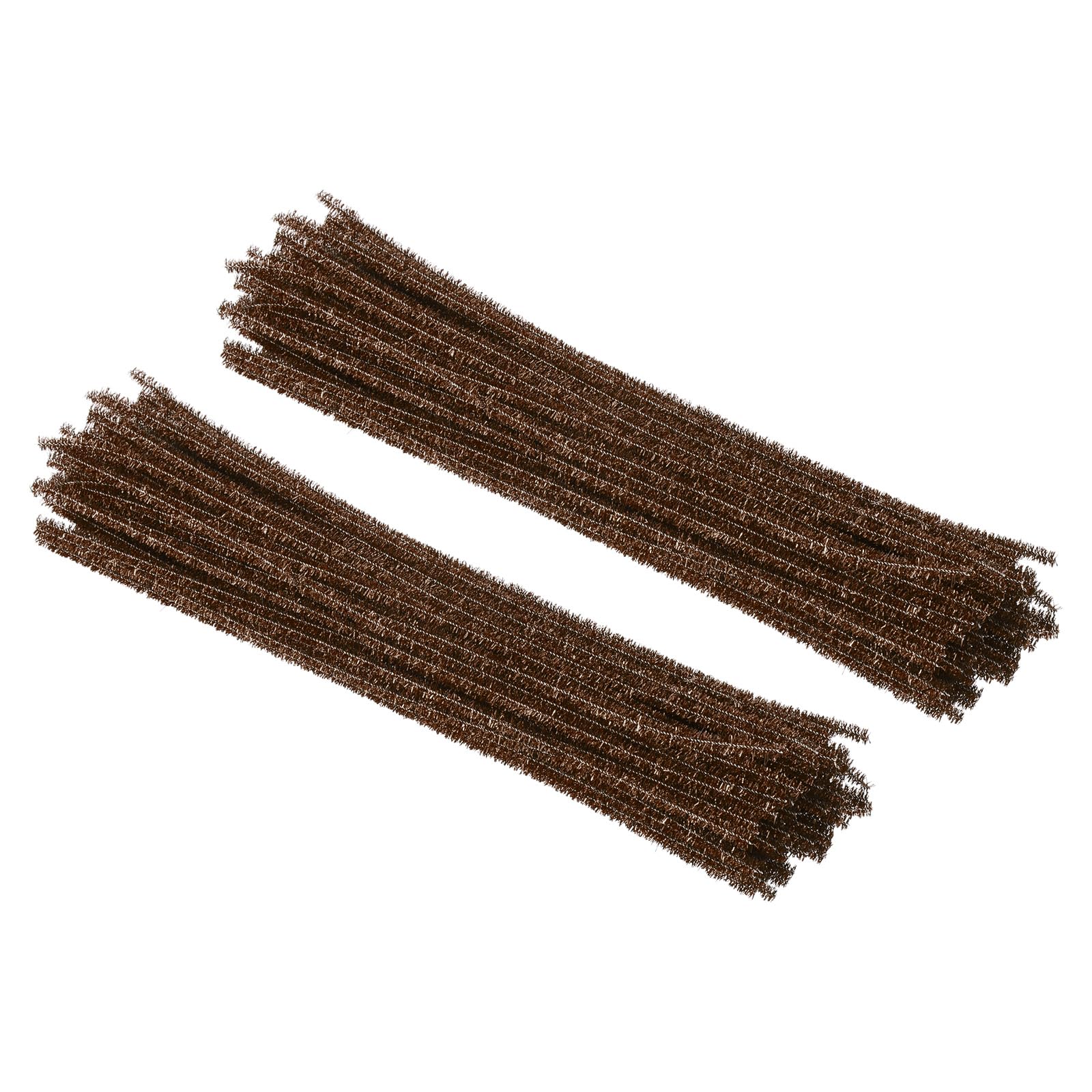 PATIKIL 30cm/11.8" Pipe Cleaners Chenille Stem, 200Pcs Glitters Fuzzy Sticks Pipe Cleaner Craft Supplies for DIY Art Creative Decoration Projects, Brown