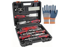 WFOEJEJ 11 Piece Wood Chisels for Woodworking,Wood Chisel Sets Woodworking Tools Setwith Honing Guide, Sharpening Stone and Storage Case