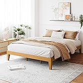 COLAMY 12 Inch Queen Size Platform Bed Frame,Sturdy Wood Bed Frame with Wood Slat Support, No Box Spring Needed, Easy Assembly(Rustic Pine)