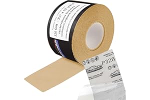 ProductionShop Premium 320 Grit PSA Gold Longboard Sandpaper, 2-3/4" Wide Continuous 12 Yard Roll - Self Adhesive Stickyback for Autobody Paint, Wood Air File Long Board Sanders, Hand Sanding Blocks