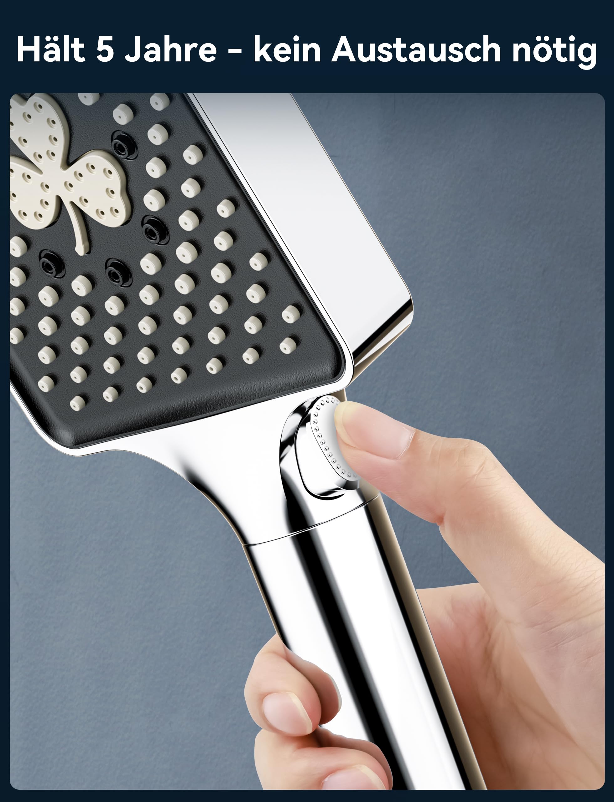 Magichome Duschkopf, Hochdruck Handbrause mit 6 Strahlarten Duschkopf Groß Wassersparend Duschbrause Regendusche,Chrom 4