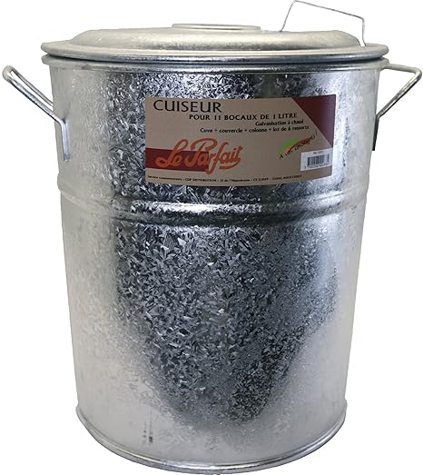 Le Parfait 2073005 Einmachtopf, für bis zu 11 Einweckgläser, Metall, 45 x 38 x 44 cm, Grau