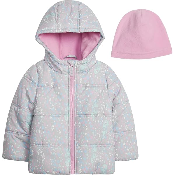 Jessica Simpson Plus Womens Insulated Hooded Puffer Jacket In Pink
