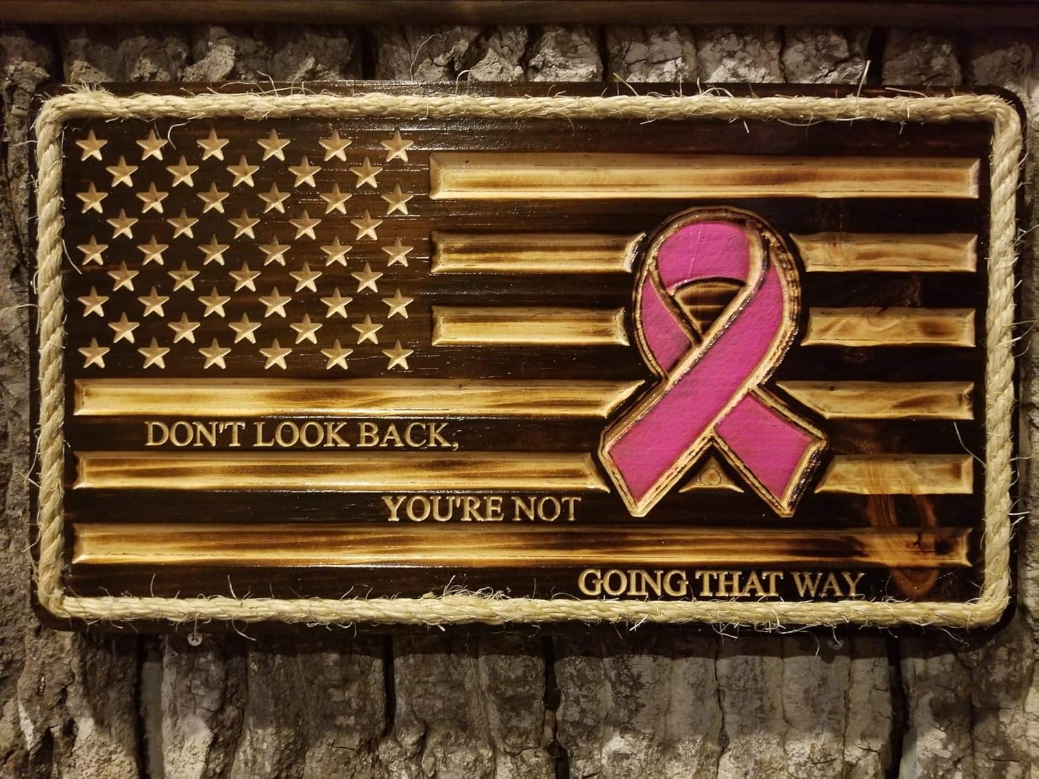 Breast Cancer Awareness Flag Handmade