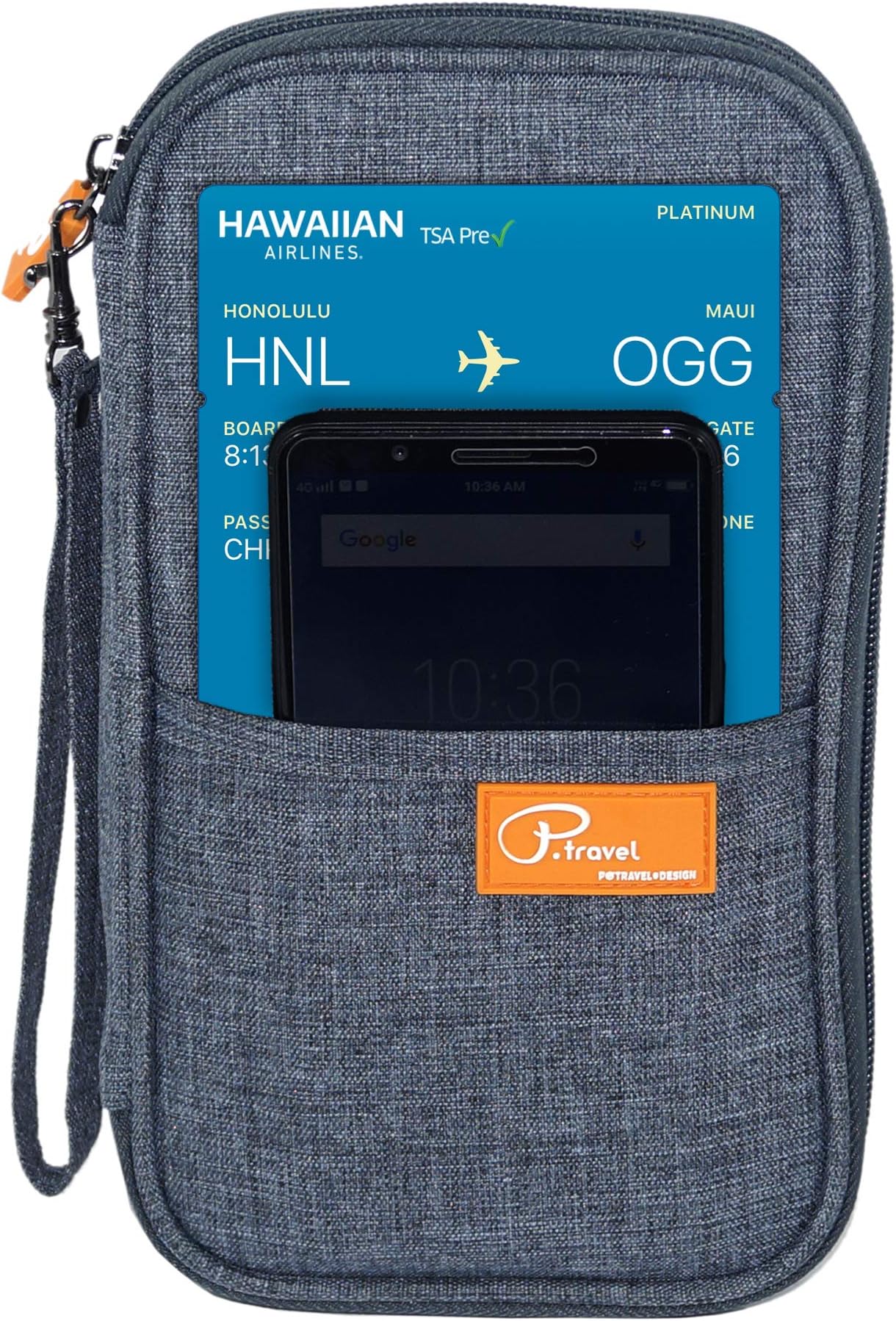 iParn Travel Passport Holder Wallet Case for Credit Debit Card Ticket Coins Money Cash Currency Boarding Pass Pen – Grey