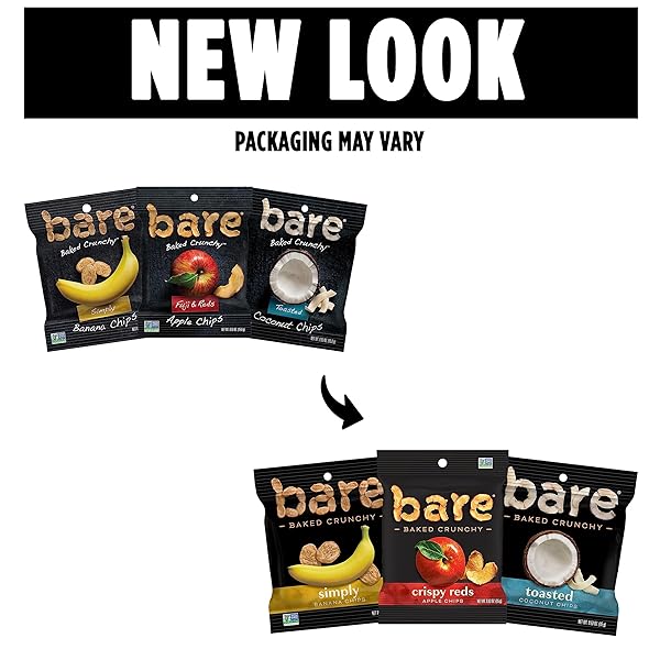 BARE BAKED CRUNCHY, FRUIT VARIETY PACK, 0.53 OUNCE (PACK OF 16)