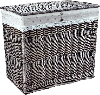 Weidenkorb, rechteckig, handgewebt Familien eingeteilt Doppel