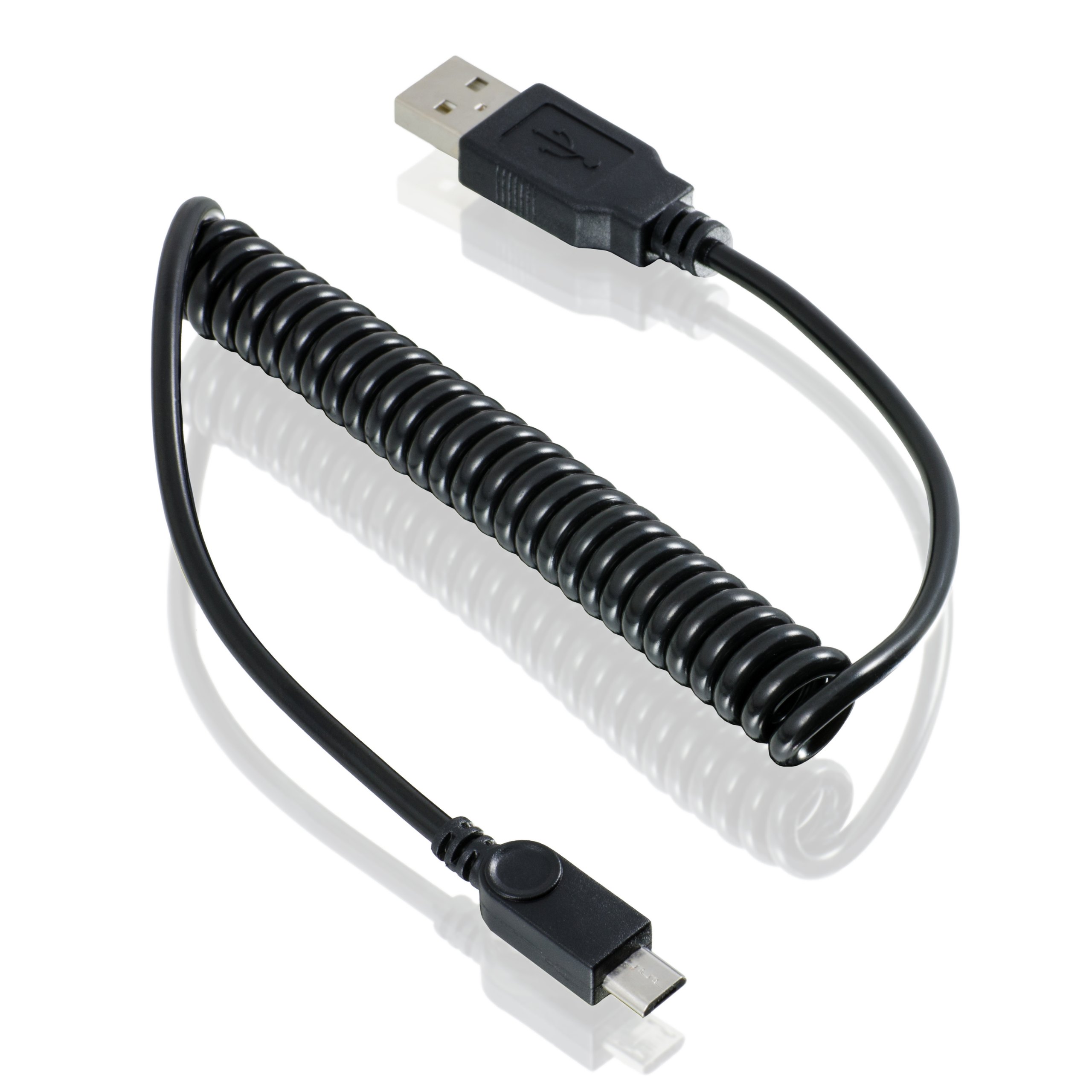 Premium Cord Cable Micro USB 2.0 A-B 1 m Spiral 50 cm - 100 cm