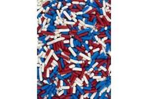 BLUE FOX BAKING Red White and Blue Sprinkles for Cakes, Cupcakes, Cookie Decorations, Ice Cream and Donut Toppings Edible Decorating Baking Supplies - 4 oz package American Patriotic Mix