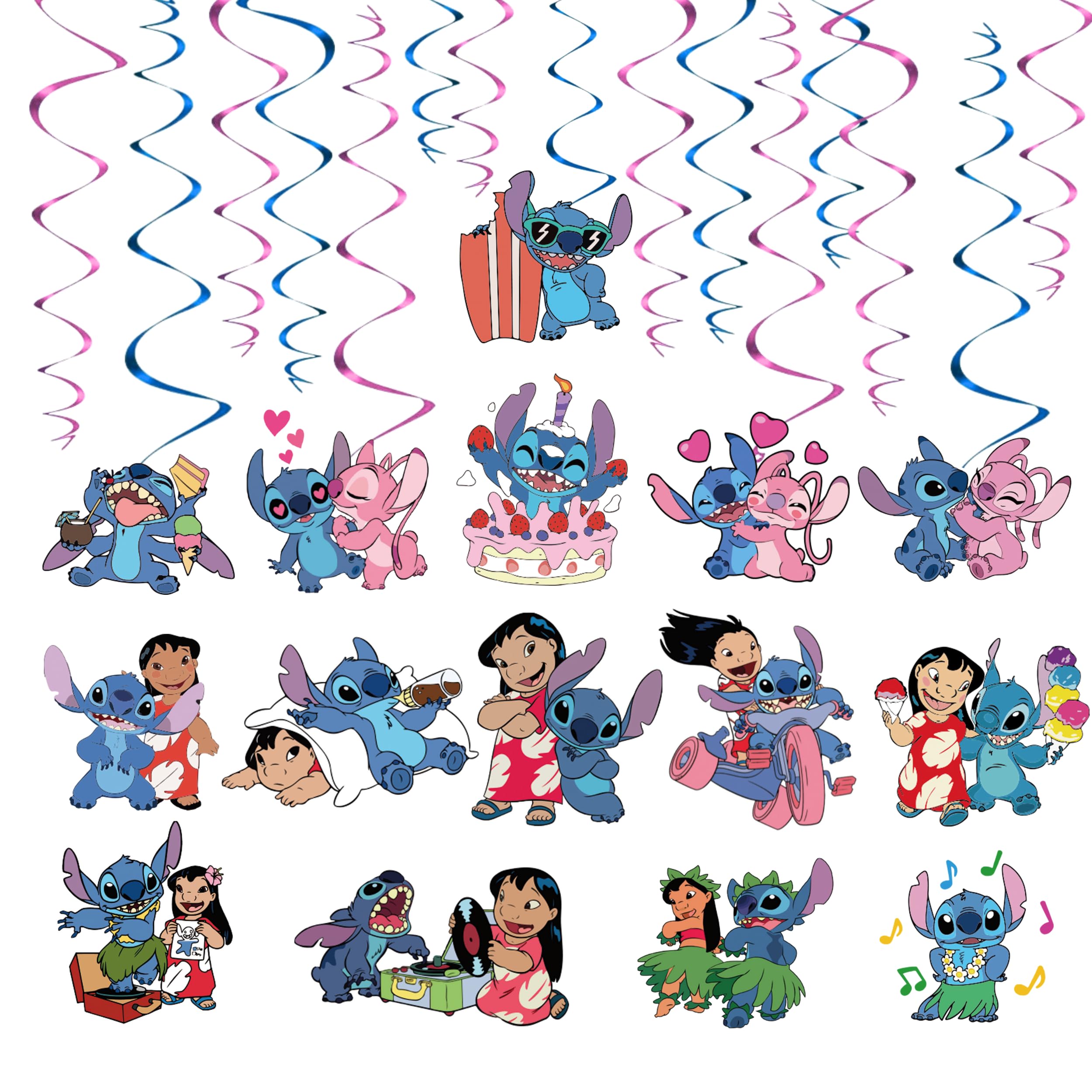 Photo 1 of 30PCS Cartoon Hanging Swirls for Birthday – Cute Birthday Decorations Ceiling Decorations Swirls Party Streamers Party Decorations Birthday Streamers Hanging for Special Events