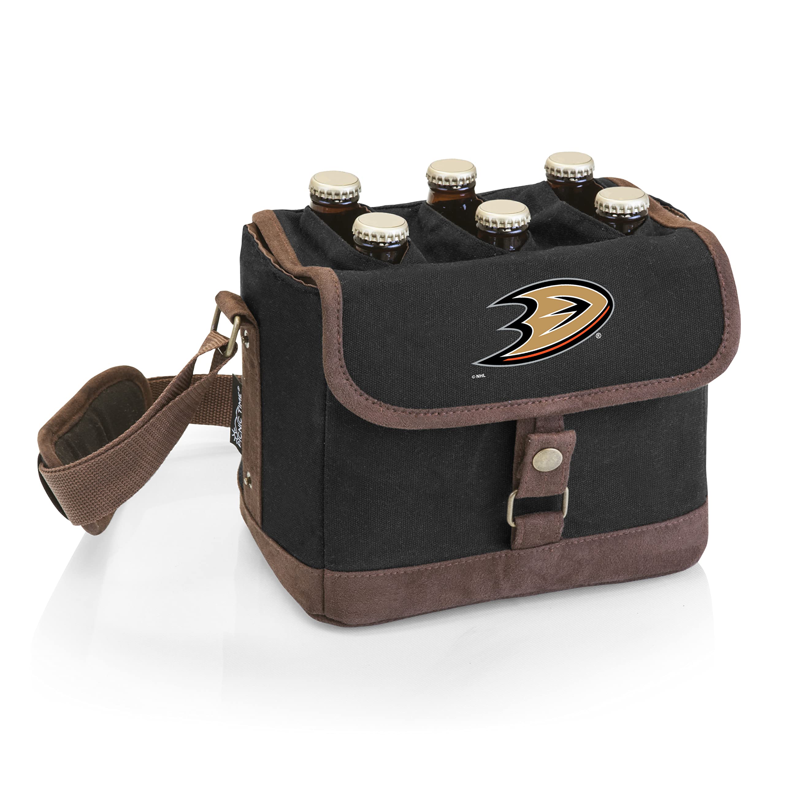 NHL Anaheim Ducks Beer Caddy - Beer Cooler Tote with Opener - 6-Pack Cooler - Gifts for Beer Lovers