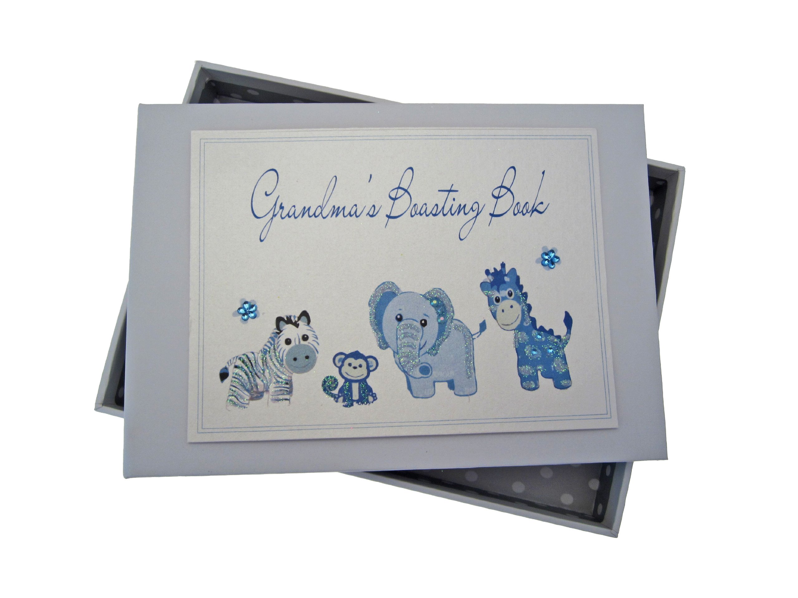 White Cotton Cards Grandma's Boasting Book Photo Album (Tiny, Blue),12.5x17.5x2.5 cm