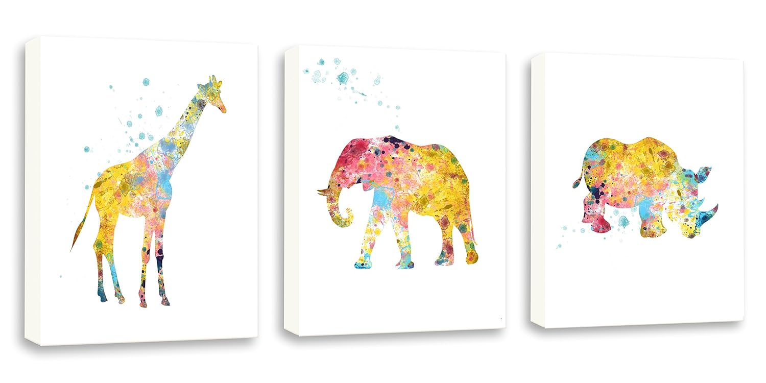 giraffe and elephant wall art