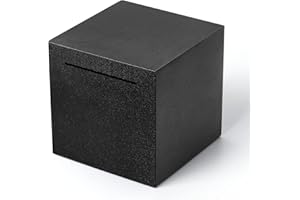 KOZSORT Piggy Bank for Adults Must Break to Open, Unbreakable Adults Piggy Bank Made of Stainless Steel, Metal Saving Bank (Black, 4.72-inch)