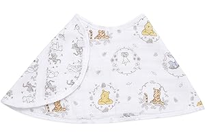 aden + anais Disney Burpy Baby Bib, 100% Cotton Muslin, Soft Absorbent 4 Layers, Multi-Use Burp Cloth and Bib, 22.5” X 11”, Single, Winnie the Pooh and Friends
