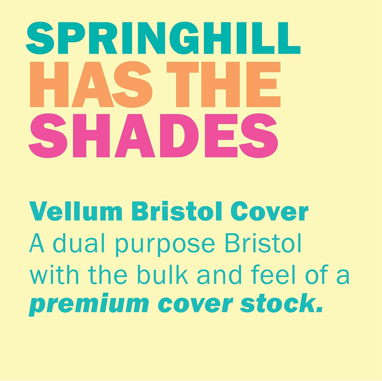 Springhill Yellow Colored Cardstock Paper, 67lb Vellum Bristol, 147gsm, 8.5 x 11 card stock, 1 Ream / 250 Sheets - Lightweight Cardstock with Vellum Finish, Canary Color (036000R) : Multipurpose Paper : Office Products