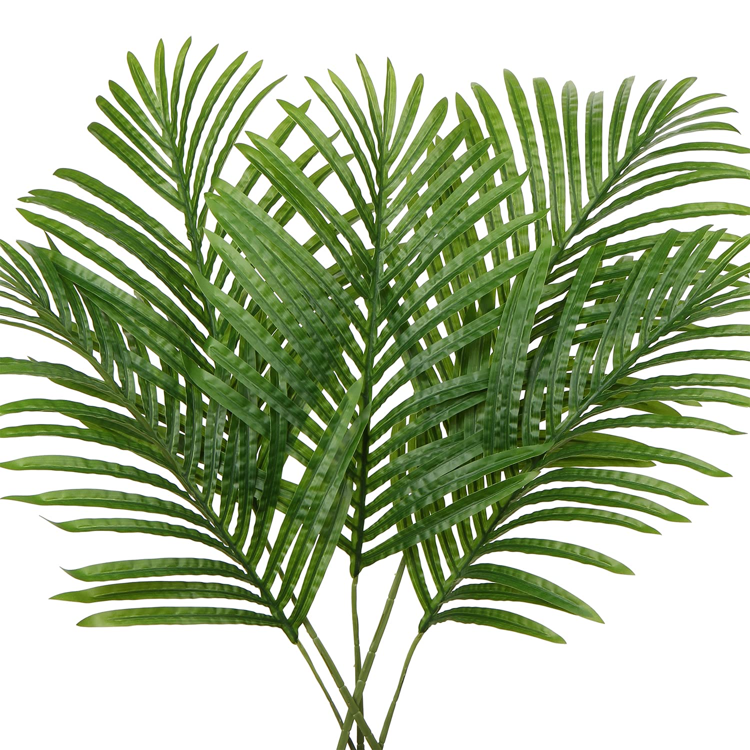 Briful 5PCS Artificial Plants Palm Leaves Decorative Faux Large Tropical Palm Leaf Fake Leaves Stems for Jungle Party Decorations Flower Arrangement Home Decor