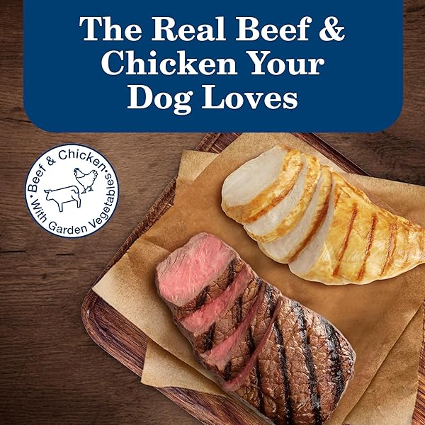 BLUE BUFFALO HOMESTYLE RECIPE ADULT WET DOG FOOD, MADE WITH NATURAL INGREDIENTS, CHICKEN AND BEEF DINNER VARIETY PACK, 12.5-OZ CANS (6 COUNT, 3 OF EACH)