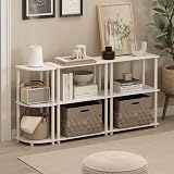 Furinno TURN-N-TUBE Corner Shelf 3-Tier White Display Storage Shelves view 2