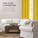 Deconovo Lemon Yellow Thermal Curtain Eyelet 1 Panel W55 x L95 Blackout view 5