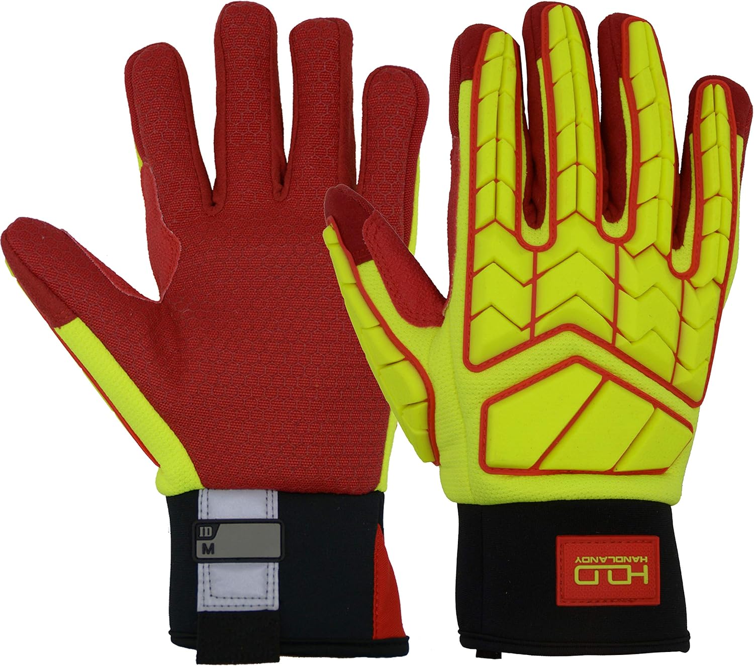 HiVis Impact Work Gloves, Oil and Gas Resistant Safety Gloves, Cut5